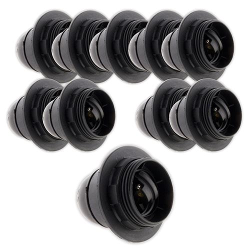 Zenitech - Lot de 10 Douilles E27 avec Bague - Noir - Image 2