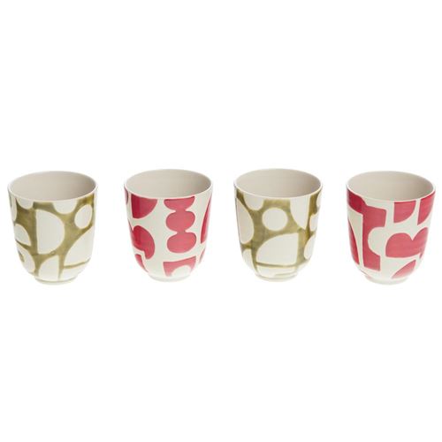 Non Communiqué Blanc Coffret De 4 Tasses Expresso Ohana 18 Cl - Amadeus - Grès