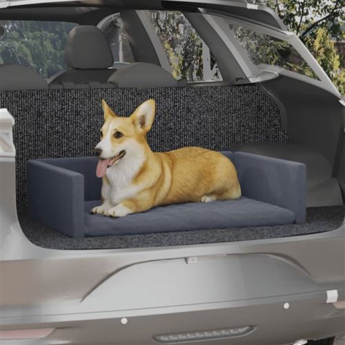 Meilleurs prix pour vidaXL Lit d'auto pour chien Gris 70x45 cm Aspect de lin