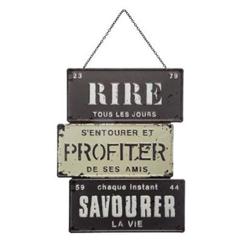 Non Communiqué Noir/Blanc Atmosphera Créateur D'intérieur - Décoration Murale "Vintage Loft" 34Cm &