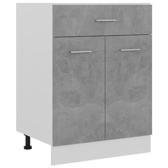 Meuble Bas De Cuisine Blanc 60x46x81,5 Cm - 2 Portes, 2 étagères, En Bois D'ingénierie, Rangement Pratique - 9