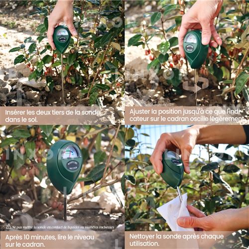 TTLIFE IP67 PH Mètre Pour Sol, Testeur Humidité Plante,Aliments Et Eau Avec Tête Protectrice En