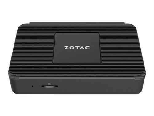 ZOTAC ZBOX P Series PI336 pico - Mini PC - Celeron N6211 / 1.2 GHz - RAM 4 Go - SSD - eMMC 128 Go - UHD Graphics - GigE, Bluetooth 5.2, 802.11ax (Wi-Fi 6E) - LAN sans fil: Bluetooth 5.2, 802.11a/b/g/n/ac/ax (Wi-Fi 6E) - Win 11 Pro N - moniteur : aucun