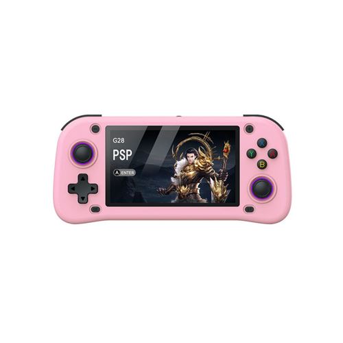 Console de jeu SZSMART G28 4,3 pouces HD + 64 Go 15 000 jeux - Rose