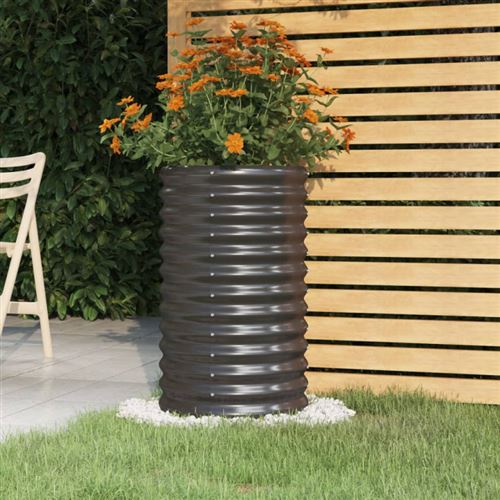 vidaXL Jardinière Acier galvanisé 40x40x68 cm Anthracite