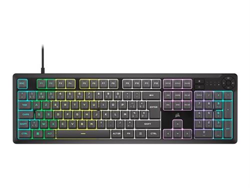 CORSAIR K55 CORE RGB - Clavier - Ã©tendu - rétro-éclairé - USB - AZERTY - Belge - commutateur : dôme en caoutchouc - gris