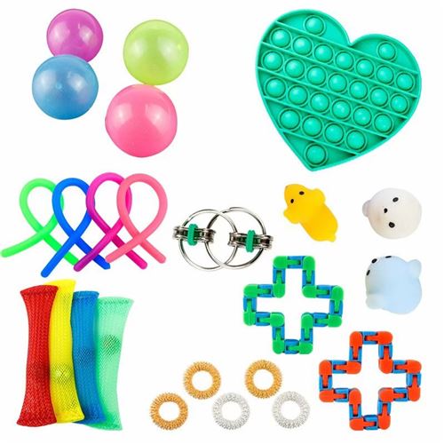 Push Pop It Fidget,Jouets Autisme Besoins Spéciaux Anti-Stress 24pcs,multi-couleurs