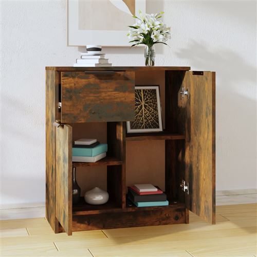 vidaXL - Buffet - 60x30x70 cm - Chêne Fumé - Image 2