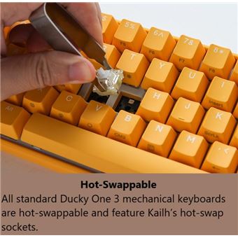 Ducky One 3 Yellow SF Gaming Keyboard, RGB LED - 1