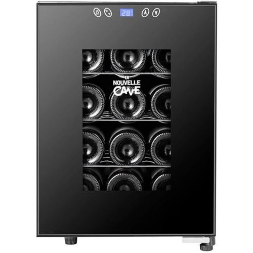 Cave a vin 12 bouteilles, clayettes fil, noir