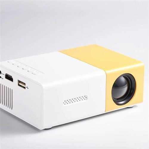  Brightake Mini projecteur, portable, r&eacute;solution HD, adapt&eacute; &agrave; un usage domestique, compatible ordinateurs portables/PC/Smartphone jaune 