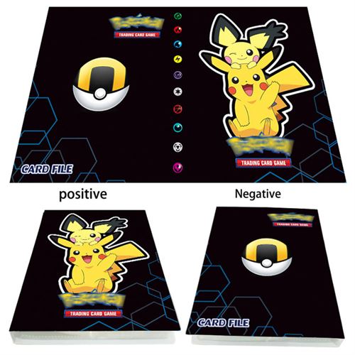 Album de jeu de cartes ​pour 240 cartes de jeu Pokémon Pikachu - Noir