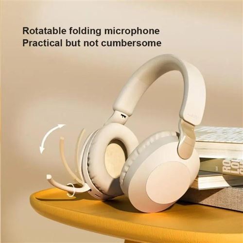 Non Communiqué Apricot Casque Audio Bluetooth 5.1 Pliable Réduction De Bruit Longue Autonomie Yonis
