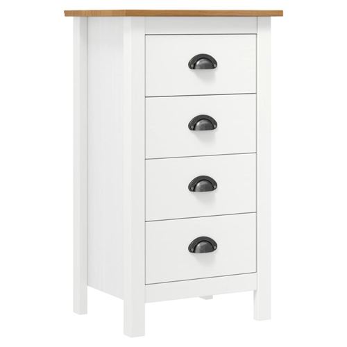 Vidaxl Blanc Buffet Hill 46X35x80 Cm Bois De Pin Solide - Image 2