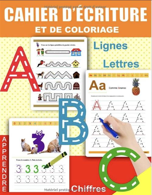 Nlfbp Editions Cahier D'Écriture Et De Coloriage - 121 Pages Format A4 - Pour Enfants Dès 3 Ans