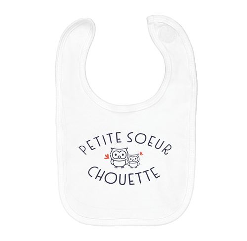 Fabulous Bavoir Coton Bio Petite Soeur Famille Chouette