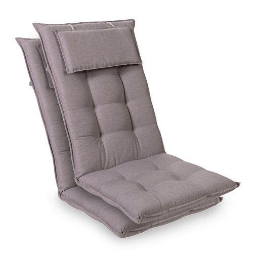 Coussin de chaise de jardin -Blumfeldt Sylt -120 x 50 x9 cm -2 pièces -Gris platine