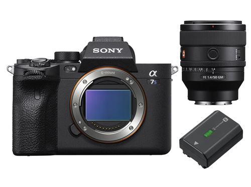 Boîtier Noir Sony Alpha A7S III + FE 50 mm f1.4 GM + batterie rechargeable Sony NP-FZ100 série Z