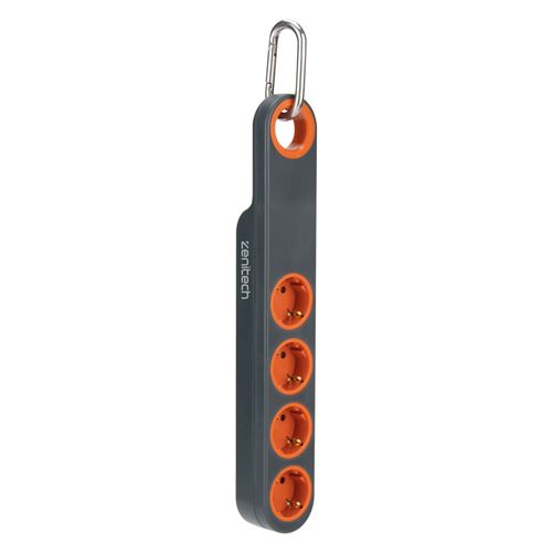 Non Communiqué Gris Zenitech - Multiprise 4 Prises Schuko 16A + Lumière - /Orange - Klipo