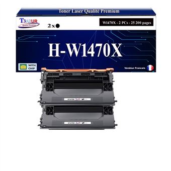 T3AZUR -2x Toners compatibles avec HP W1470X (147X) pour HP LaserJet Enterprise Flow MFP M634h, M635z, M636z - 1