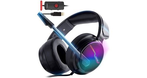 Non Communiqué Casque Audio Usb Ps4 Chronus, Son Surround 7. 1 Avec Câble De 1,95 M Et Micro Antibruit