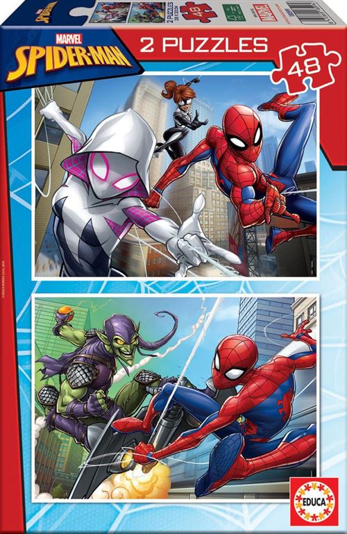 Non Communiqué Multicolore Puzzle 2 X 48 Pcs - Spiderman - Marvel