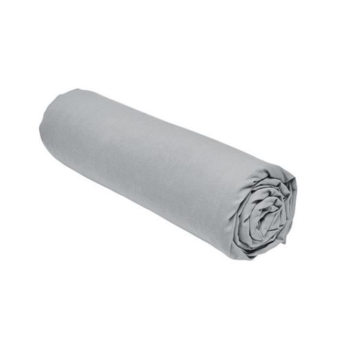 Drap housse Essential - 180 x 200+30 cm - 2 personnes - 100% Coton uni - Acier