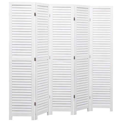 vidaXL Cloison de séparation 5 panneaux Blanc 175x165 cm Bois