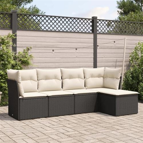 VidaXL - Ensemble de canapés de jardin rotin synthétique, One Size, Noir
