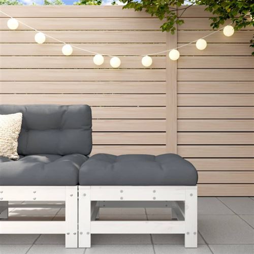 Non Communiqué Blanc Repose Pied De Jardin Avec Coussin Bois De Pin Massif