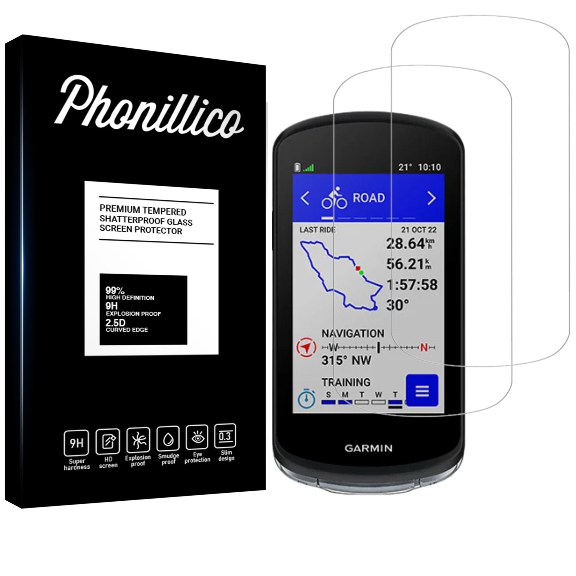 Braleto Coque Silicone + 2 Verres Trempés 9H Pour Garmin Edge 1040 - Protection Complète GPS Vélo