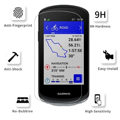 Verre Trempé pour Garmin Edge 1030 - Edge 1030 Plus [Pack 2] Film Vitre  Protection Ecran GPS Vélo Phonillico® - Cdiscount Auto