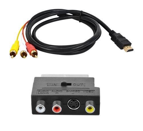 Erard 726621, Convertisseur Péritel M ou 3 RCA F vers HDMI F + Jack 3.5 mm  F - 0m50