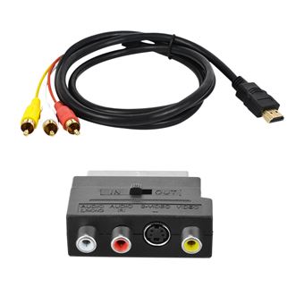 SCART Péritel vers HDMI Convertisseur HD TV Vidéo Audio Adaptateur +USB  Câble