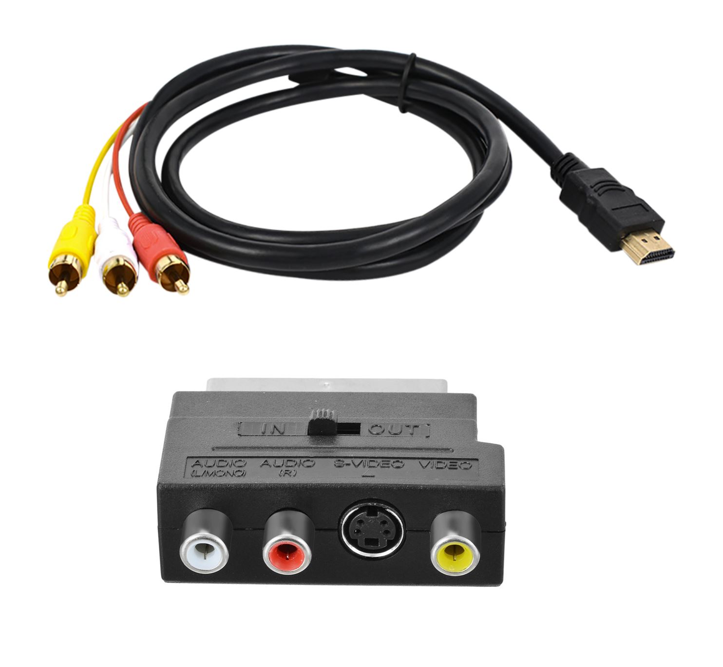 Adaptateur Péritel Vers AV 3x RCA + S-Vidéo Avec Switch Entrée/Sortie - Kenable