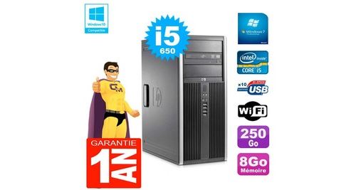 Pc hp 8100 tour core i5-650 ram 8go disque 250go graveur dvd wifi w7