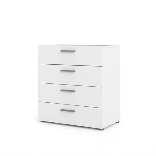 TYHJA Commode 4 tiroirs - Blanc - L 70 x P 40 x H 75 cm