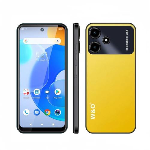 Smartphone 5.5 Pouces Android 10 3GB RAM 32GB ROM Double Caméra 4G Jaune YONIS