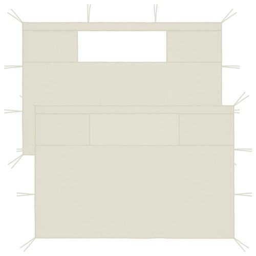 VidaXL Parois latérales de belvédère avec fenêtres 2 pcs Crème
