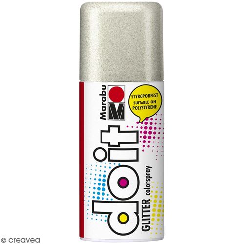 Marabu 21075006582&nbsp;&ndash;&nbsp;Do It Color Spray Glitter, 150&nbsp;ML, paillet&eacute; Argent
