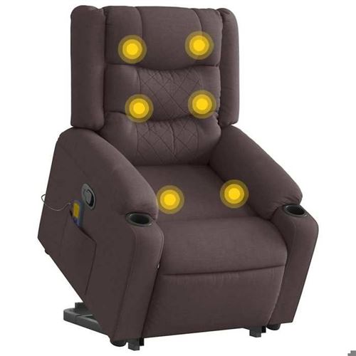 Non Communiqué Marron Vidaxl Fauteuil Inclinable De Massage Foncé Tissu 3310270