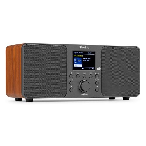 Audizio Genua Radio Dab+ Bluetooth 5.0 - Gris Foncé, Écran Couleur 2,8 Avec Télécommande