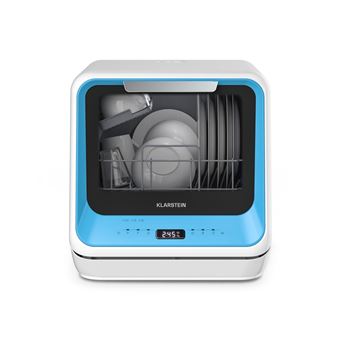 Klarstein Amazonia Mini Lave Vaisselle Pose libre Compact 7 Programmes 5L Réservoir ou Raccordement Bleu - 1