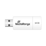 Clé USB 2.0 64Go pour Stockage Facile et Transport Mobile MediaRange Blanc