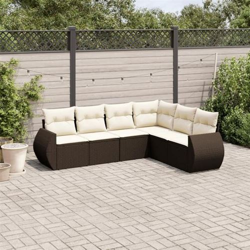 Non Communiqué Marron Salon De Jardin Modulable Vidaxl Rotin 6 Pieces X 70 X 69