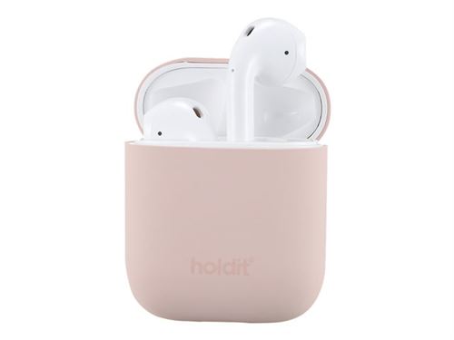 Holdit Nygård - Beschermhoes voor draadloze oortelefoons - silicone - blosroze - voor Apple AirPods (1e generatie