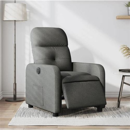 Non Communiqué Gris Vidaxl Fauteuil Électrique Réglable Tissu Foncé