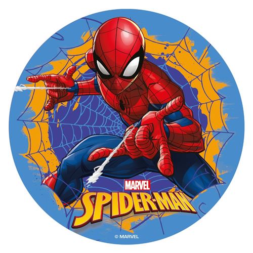 disque déco gâteau en azyme 20cm spiderman - Coloris : Jaune114398