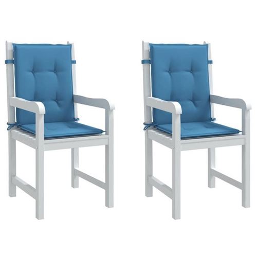 Vidaxl Bleu Coussins De Chaise À Dossier Bas - Image 3