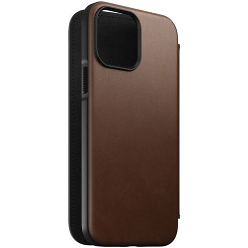 Étui Moderne By Nomad Pour iPhone 13 Pro Max Cuir Horween Porte cartes Marron Foncé